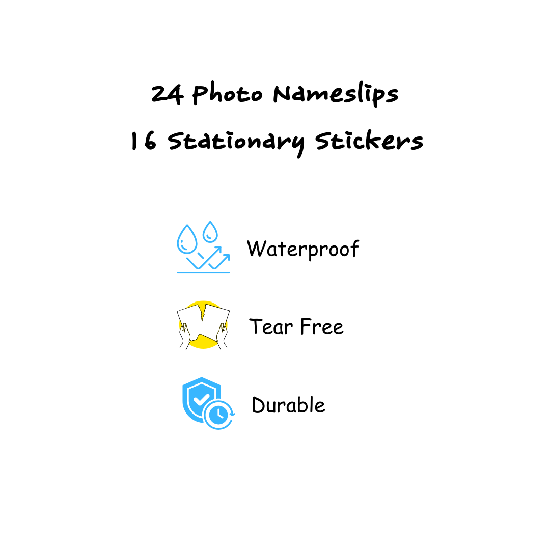 Product details with icons for waterproof, tear-free, and durable properties on a white background.