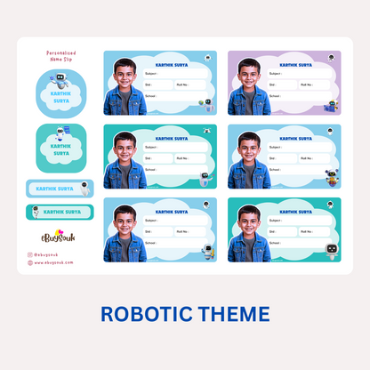 Robotic themed personalized name slips