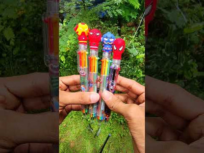 Avengers 6 in 1 multi color pen video